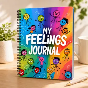 A mental health spiral notebook diary, suitable for both men and women, designed to relieve anxiety and depression, promote self-care, track emotions, and reflect on goals, Travel Diary Notebook, Workbook Journal
