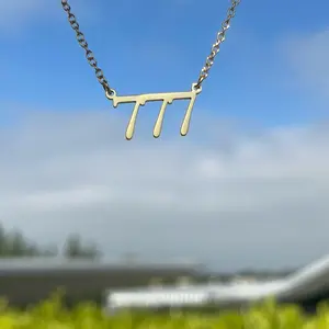 Angel Number 777 18 Karat Yellow Gold Plated / Silver Necklace