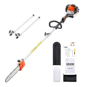【fathersdaygift】VEVOR Gas Pole Saw, 25CC 2 Stroke Gas Powered Pole Saws with 12 in Cutting Bar, Cordless Tree Trimmer with 23 fl.oz Fuel Tank, 7 to 12 ft Extendable, Powerful Chainsaw for Tree Trimming Pruning