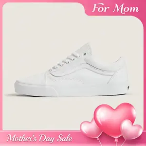Vans Old Skool True White Men's Authentic Shoes Footwear Sneaker Trainer Comfortable Walking Fashion Trending Gift