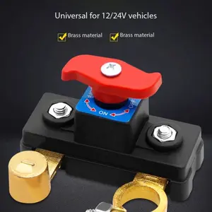 1pcs Car Battery Power Cut-Off Switch Breaker, Pure Copper Stable Transmission High Conductivity Disconnect Switch Smart Battery Disconnect for Car Truck Boat Rv Supplies