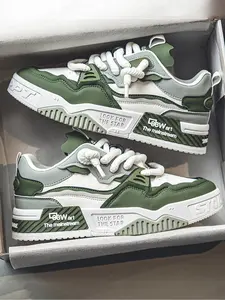 Men's Patchwork Lace Up Skate Shoes, Casual Comfortable Breathable Sports Running Shoes, Fashionable Skate Shoes for Daily Wear, Outdoor Sneakers, Athletic Running Shoes, Sporty Running Shoes