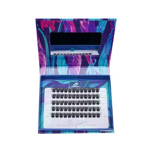 Gorota 12mm Self-Adhesive Lash Clusters with Mirror Box, Glue-Free Press-On Segmented Lashes, Natural Wispy False Eyelashes for Easy DIY Lash Look