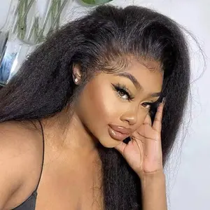 [Half Wig] Invisible Hairline Glueless Install Kinky Straight 3 IN 1 Seamless Flip Over Half Wig Human Natural Hair Ready to Wear Beginner Friendly Curly Wigs for Women With Drawstring