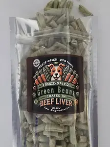 Freeze-Dried Green Beans coated in Beef Liver Treats