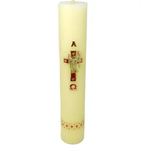 Cirio Pascual 5 Kilo Extra-Large Cirio 30"Tall×4"Thick Paschal Candles Vela de Cera Jesucristo Resucitado Candle for Church Devotional Religious art image, home decor, wall decor, church events, gifts