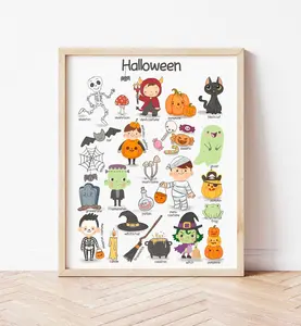Halloween Poster Kids Room Decor Playroom Toddler Downloadable Prints Halloween Classroom Printable Decor Toddler Preschool Printables