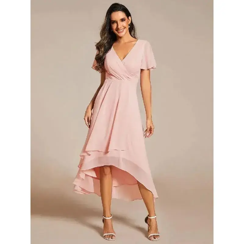 A-line V-Neck Floor-Length Chiffon Bridesmaid - TikTok Shop A-line V-Neck Floor-Length Chiffon Bridesmaid - TikTok Shop