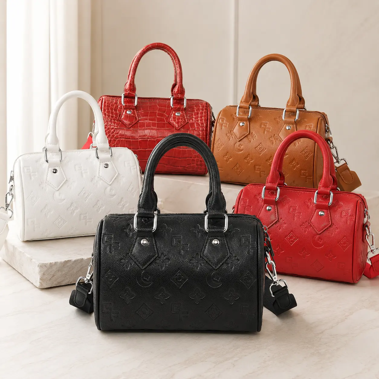 Luxury Women's Pillow-Shape PU Leather Boston Handbag - Adjustable, Multi-Functional, Large-Capacity, Water-Resistant Purse for Women, Ideal for Business Commuting, Shopping, Purse Women