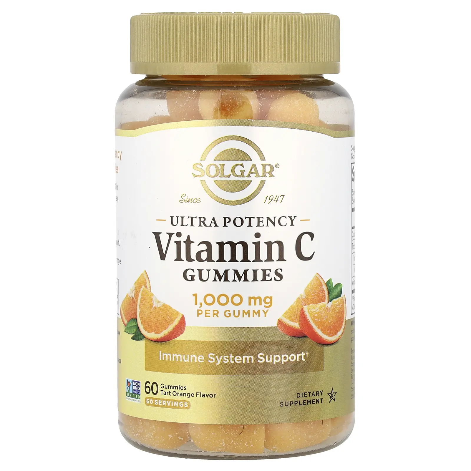 Solgar Ultra Potency Vitamin C Gummies, Tart Orange, 1,000 mg, 60 Gummies