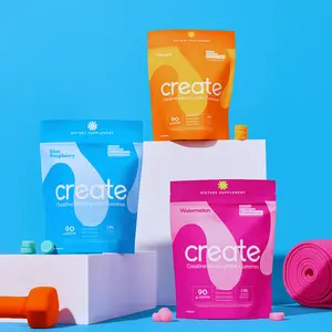 3 Pack Create Creatine Monohydrate Gummies for Men & Women, Strength, Orange, Blue Raspberry, Watermelon 90CT Healthcare Dietary