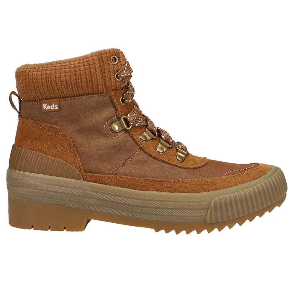 Keds Womens Fielder Water-Resistant Lace Up Casual Boots Ankle Low Heel 1-2" - Brown Keds Womens Fielder Water-Resistant Lace Up Casual Boots Ankle Low Heel 1-2" - Brown