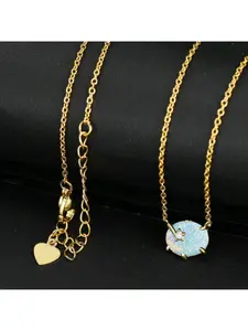 A stylish, blue Aquamarine Platinum Oval Six-Claw Blue Aquamarine Star Necklace, a simple, unique, and versatile accessory.