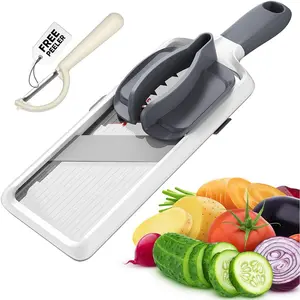 Multi Handheld Mandoline Slicer - Adjustable Stainless Steel Blade, Slicer Vegetable Cutter with Comfort Grip, Safety Features, Easy to Clean, Slicers for Fruits and Vegetables