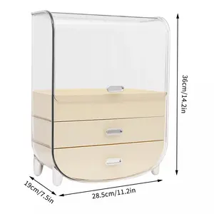 Makeup Organizer Large Makeup Organizer Cosmetics Skincare with Lid and Drawers