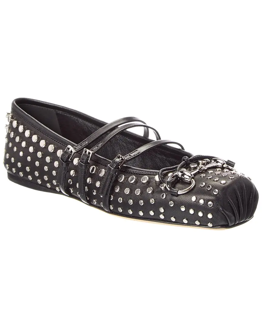 Gucci Horsebit Leather Ballet Flat