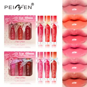 A box of mirror lip gloss set, matte water gloss lip gloss, waterproof and non stick cup, non fading lip gloss