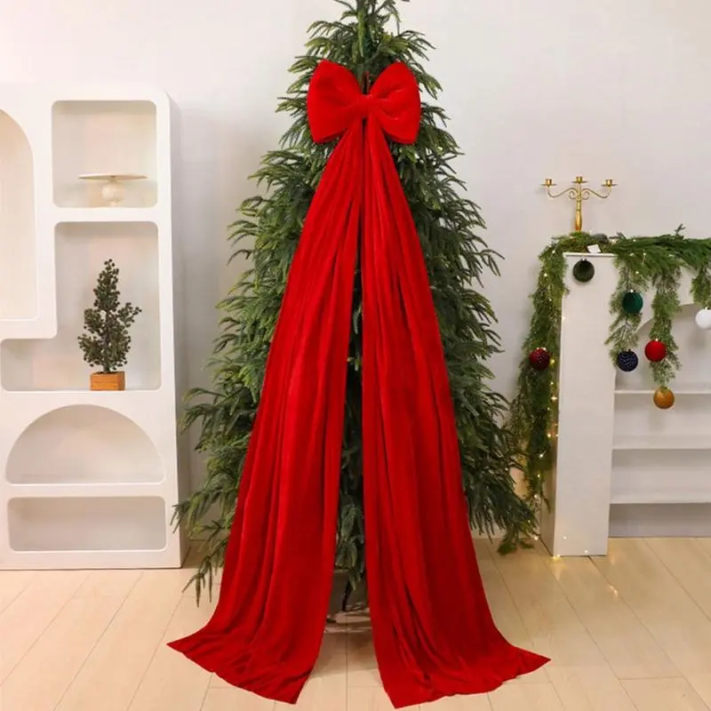 1pc Wine Velvet Bow Tie Christmas Tree Decoration - Bow Tie Design, Decorative Festive Home Accessory for Holiday Window Hanging to Boost Festive Atmosphere, 1Pc Bow Tie