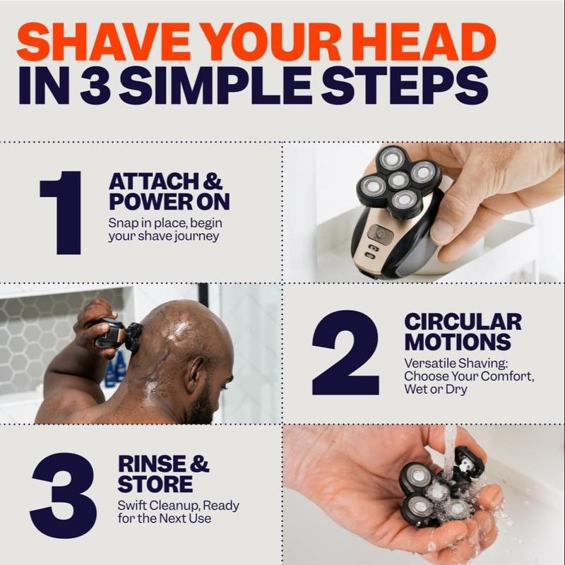 Portable Men's Multifunctional Electric Shaver Set, Wet/dry Cordless Razor, 5-Blade Trimmer, Waterproof Rotating Blades, Waterproof Rechargeable Shaver, Gift for Him