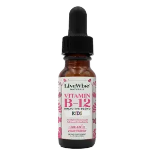 LiveWise Vitamin B12 Drops for Toddlers & Kids – Energy & Nervous System Support (0.4oz)  Healthcare Dietary Supplement
