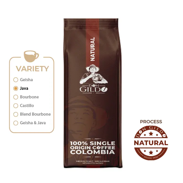 Roasted Coffee Bean Beverage - Natural Java, Chocolate-Caramel Flavor, SCA 86.25 Rating