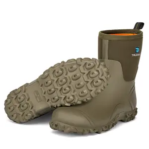 TruDave Rubber Boots for Men, 6mm Men's Mid Calf Waterproof Work Boots, Durable Anti-Slip Mud Boots for Farming Gardening Fishing  Search this page Boy Footwear Walking Shoes  Olive Green Closed Design
