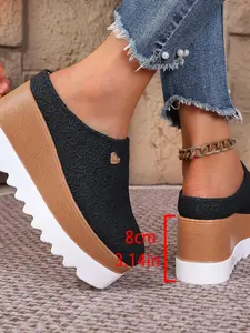 Women's Fashion Thick Sole Slip-On Shoes, Comfortable and Stylish Footwear, Perfect for Daily Wear, Trendy and Practical Design