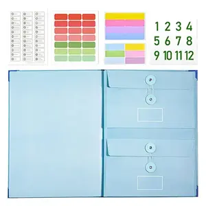 Important Document Organizer - Lightweight Accordion Fold File Folder with Labeled Pockets, A4 Size Fit, Expanding Design for Passports, Birth Certificates & Important Papers, Home & Office Filing Storage System,Summervibes