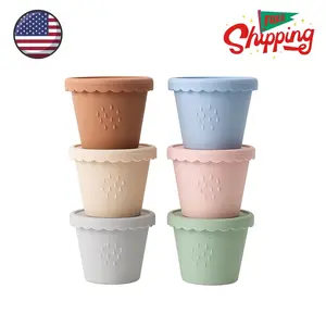Silicone Baby Food Containers 6 Pack 4 oz, Freezer and Microwave Safe