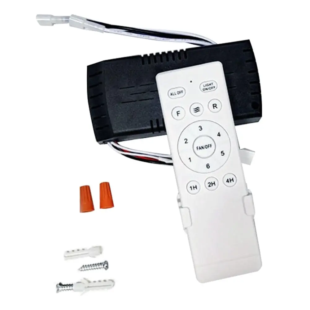 QYKF Universal Ceiling Fan Remote Control Kit - 40W Power, 6-Speed Timer Replacement for DC Fans, DC Lights - Indoor Long Range Accessory for Home Users