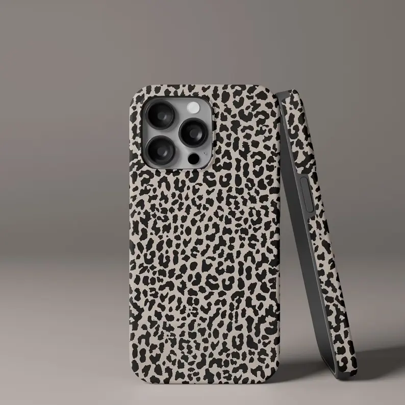 Black Leopard Pattern Polycarbonate 2-in-1 Smartphone Case - Durable, Shock-Resistant, MagSafe Compatible Accessories for iPhone 18 Pro Max,17,16,15,14,13,12,11,X Series, Ideal Gift for Loved Ones