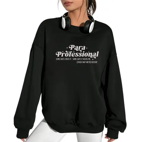Show Appreciation For Support Staff With Thoughtful Graphic On Crewneck Sweatshirt For Everyday Casual Outings