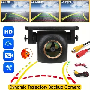 Rear Camera with 170° Wide Angle Fisheye Lens - Dynamic Trajectory Backup Camera - Wide Angle View for Cars, SUV, Camper 12V Car Accessory