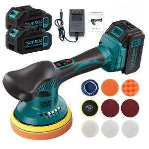 Tanlook Cordless Polisher Buffer, High Speed Electric Polishing Machine, Anti-Slip Handheld Power Tool for Car Waxing, Surface Grinding, Furniture Polishing, Household DIY and Automotive Beauty Maintenance