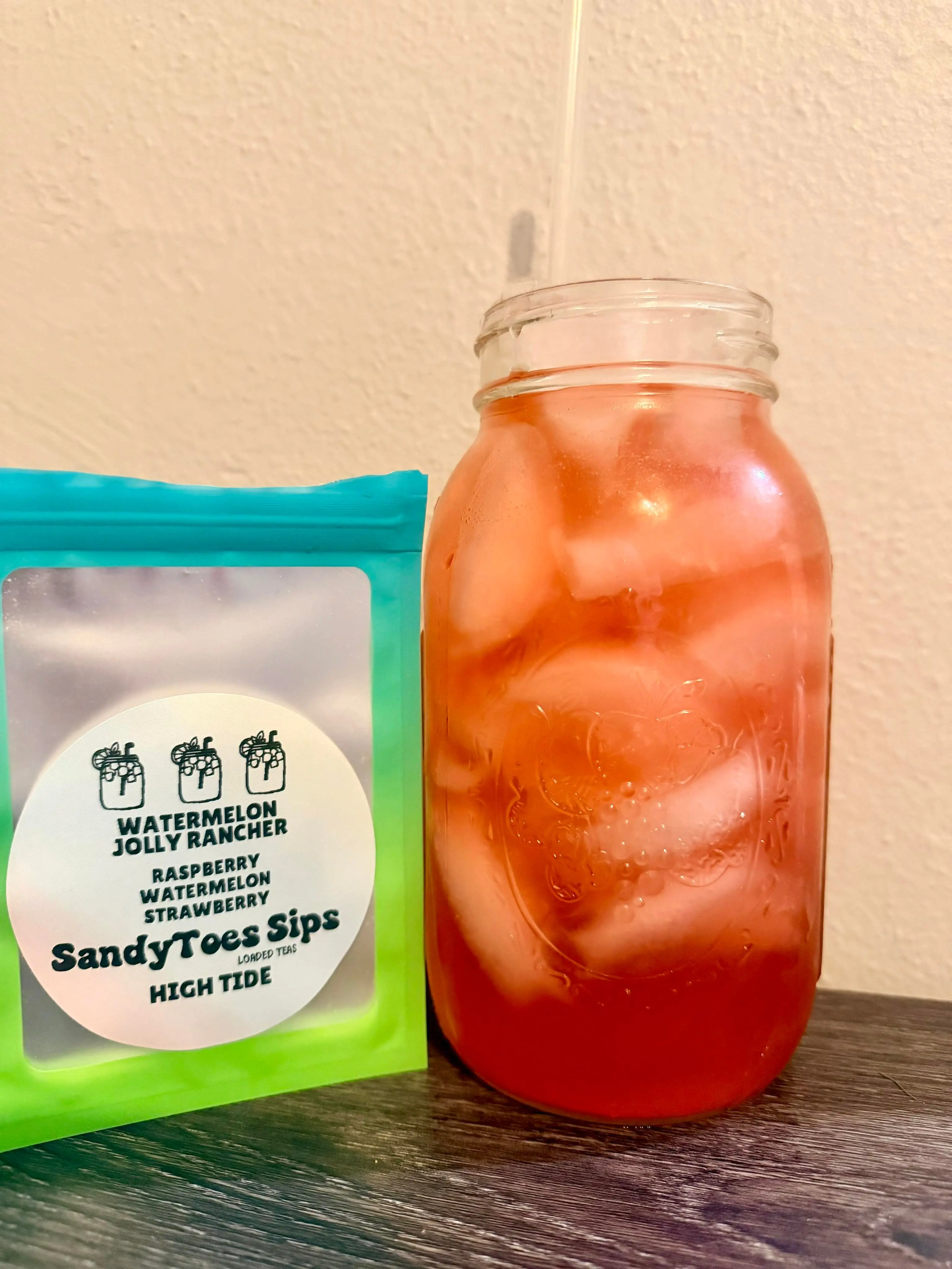 SandyToes Sips Jolly Rancher Watermelon Energy Tea Drink - Sugar-Free, Gluten-Free, Collagen-Vitamin Infused Beverage for US Consumers (Alternative: Loaded Water)