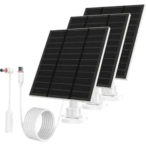 New Generation 5W 5V Solar Panel Charger for Ring Camera Outdoor Waterproof IP65 360 Adjustable with 2M Cable USB C Plug Compatible for Spotlight Cam