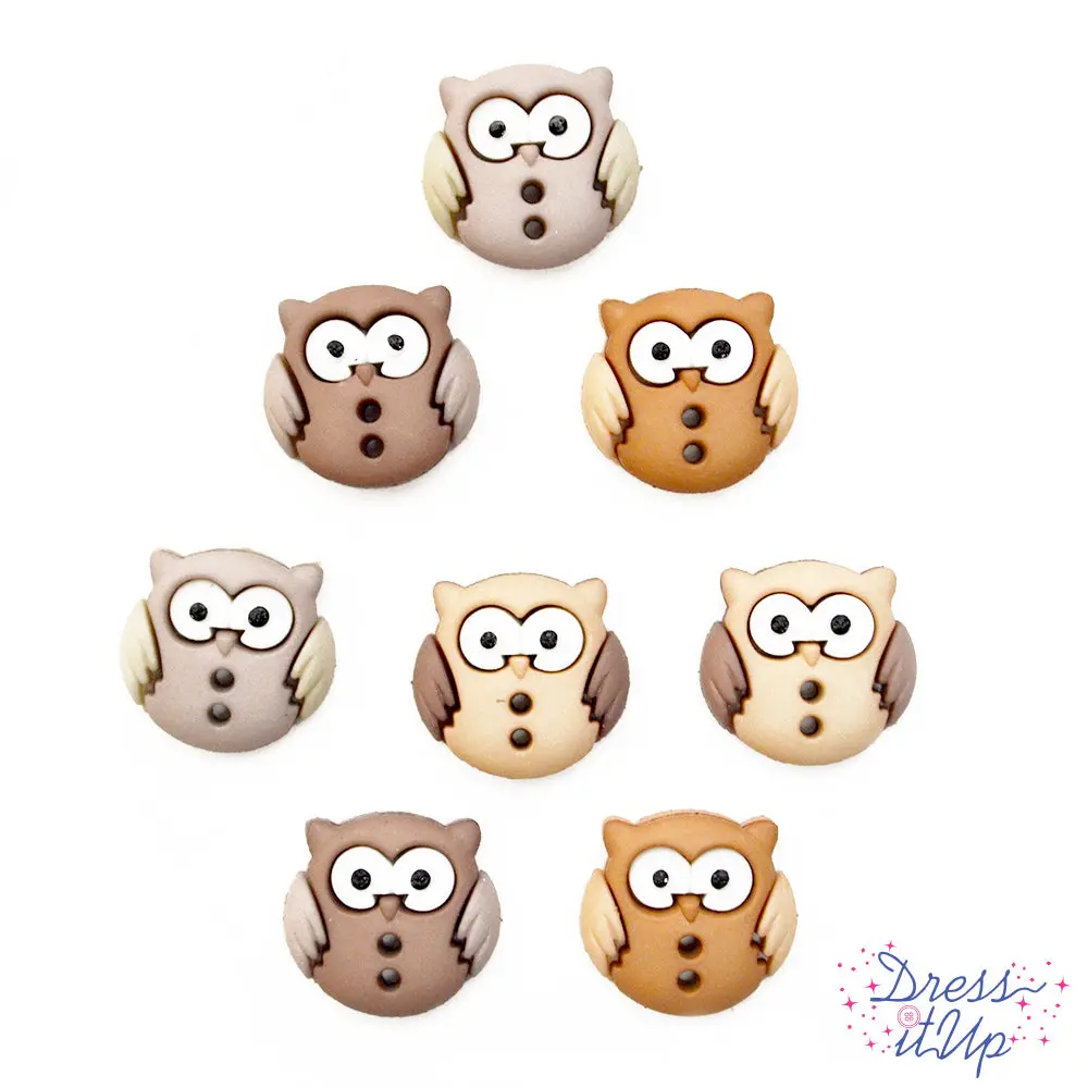 Sew Cute Owls Bird Animal Nature 2-Hole Sew Thru Buttons Sew Cute Owls Bird Animal Nature 2-Hole Sew Thru Buttons