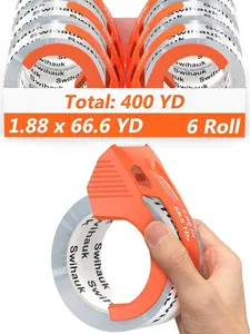 sello tape Total 400 yd, 6 Pack 1.18 in x 66.6 yd - Heavy Duty Packing Tape with Dispenser, Bingding Tape, Clear Shipping Tape