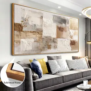 Modern Minimalist Abstract Wall Art 20x40 Inch – Framed Canvas Print Featuring Soft-Toned Color Blocks and Balanced Geometry, Ready to Hang with Solid Wood Frame – Ideal for Stylish Living Rooms, Bedrooms, or Contemporary Interior Spaces