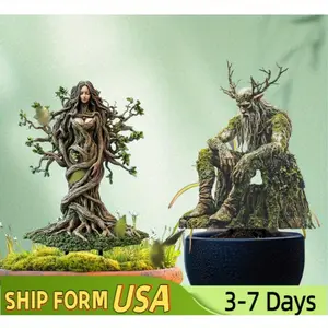 2D Flat Bohemian Style Acrylic Forest Goddess and Forest God Garden Tree Stakes - Elegant Plant Theme Outdoor Decoration, Garden Decoration| Fine Craftsmanship, Suitable for Potted Plants and Flower Beds, Ideal Christmas and Housewarming Gifts