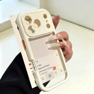 Cream-colored phone case compatible with iPhone 17 Pro Max / 16 Pro Max / 16E / 15 Pro Max / 14 / 13 / 12 | Comfortable touch, shockproof, soft and durable, minimalist solid color, stylish unisex design., Accessories, Rubber