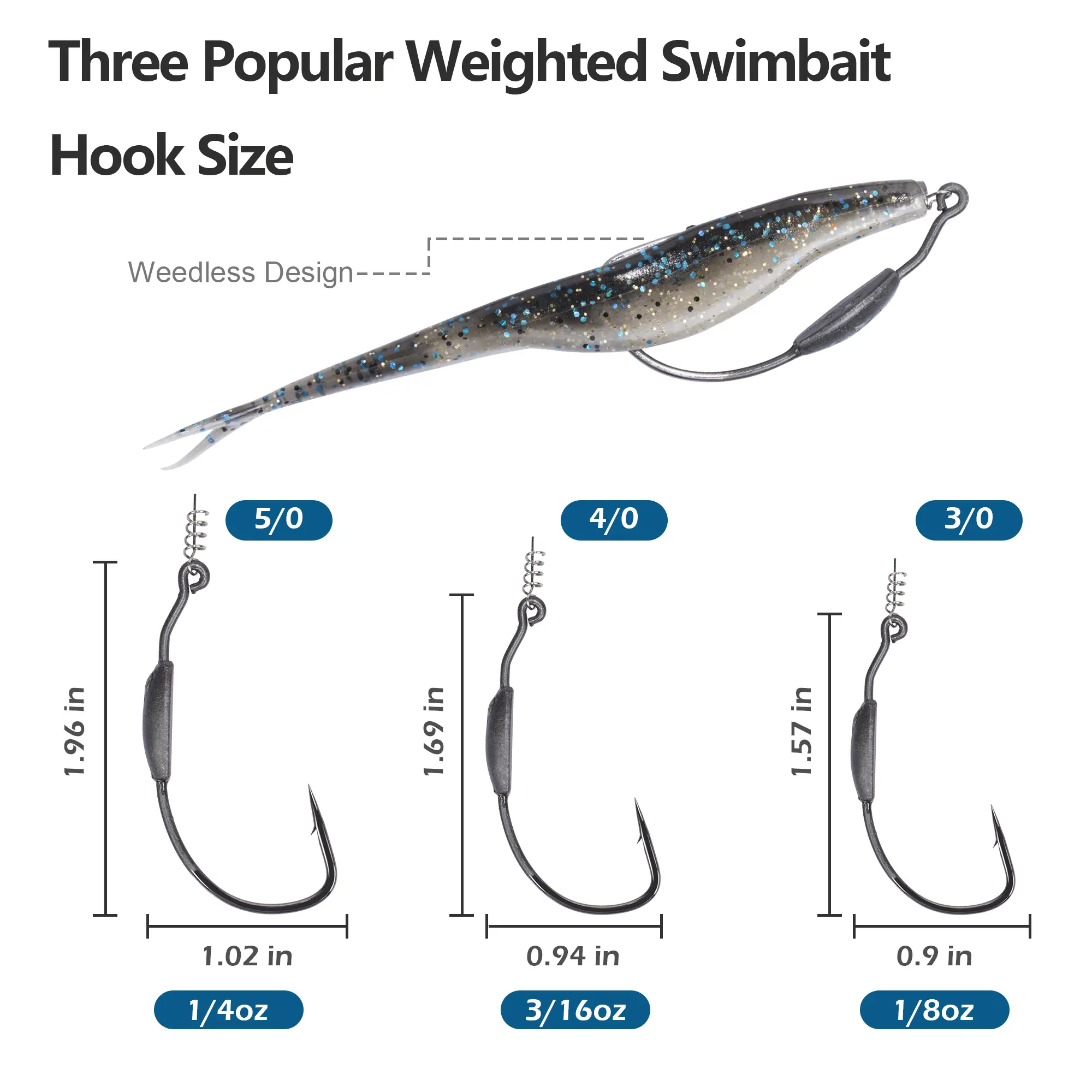 Bombrooster Weighted Twist Lock Fishing Hooks, Offset Weedless Soft Plastic  Swimbait Drop Hooks for Bass, 3/0 4/0 5/0 Sizes, Pack of 10 - TikTok Shop