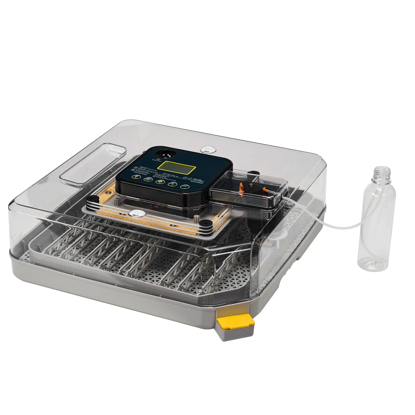 48H Pro 48-Egg Incubator for Ducks & Hobbyists, Small Farms Use, 110V 85W Fully Automatic Egg Turning, LED Candler, Auto Temp Humidity Control, °F Dual Display, ABS PET Body, Clear Lid, Storage Compartment