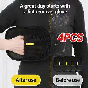 Electrostatic Pet Hair Remover Gloves(4 Pcs) – Reusable, Pet-Friendly Cat & Dog Hair Removal Mitt for Couch, Carpet & Car Seats