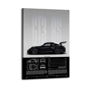 High-performance GT3 RS Model Specification Artistic Wall Decor, Waterproof Canvas Poster, Cute And Vibrant Poster for Bathroom, Living Room, Bedroom, Dorm, A Perfect Gift Idea for New Year Home Decor