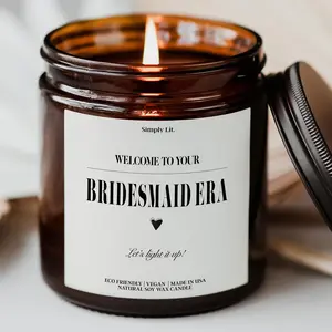 Personalized Bridesmaid Era Gift Candle Maid of Honor Customized Proposal Gift For Bridesmaid Bridal Party Bachelorette Wedding Bulk Candles