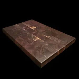 End Grain Walnut Cutting Board - Eco-Friendly Reclaimed Wood, Durable Rectangular Kitchen Cutting Board for Chopping, Slicing & Food Prep - Fruit, Knives, Cheese, Wooden, Plastic