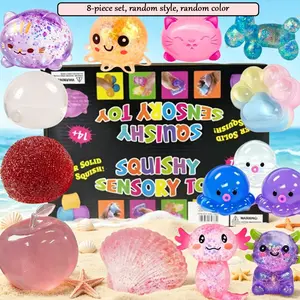 8pcs-Different Styles of Novel Blind Boxes, Rich Kneading, Durable Slow Rebound Compact Desktop Decompression Toys, Soft Touch, Sensory Pressure Squeezing Toys, Soothing Anxiety, Creativity, Stress Relieving Toys, Perfect Holiday Party Gifts