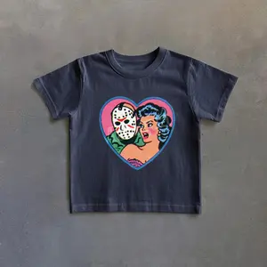 Retro Jason Voorhees Graphic Baby Tee, Vintage Monster Tshirt, Screaming Ghost Tee, 90s Style Baby Tee