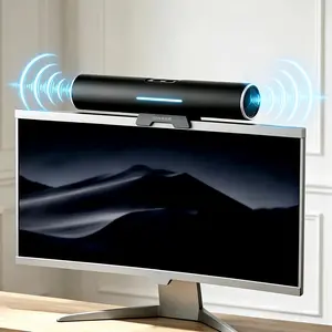 Computer speaker, monitor speaker, stereoscopic sound effect, adjustable volume, easy to clip onto the monitor without taking up space, wired audio, portable speaker, suitable for laptops, games, homes, conferences, desktops